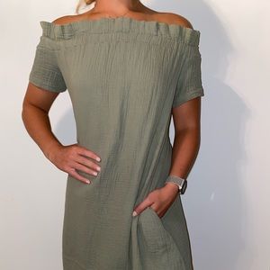 Green mini dress